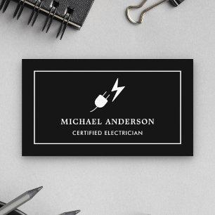 Carte De Visite Électricien certifié de la prise d'électricité noi