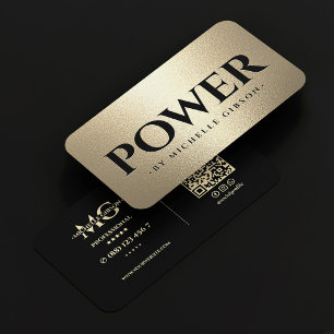 Carte De Visite Électricien Consultant en Puissance Noir Faux Or