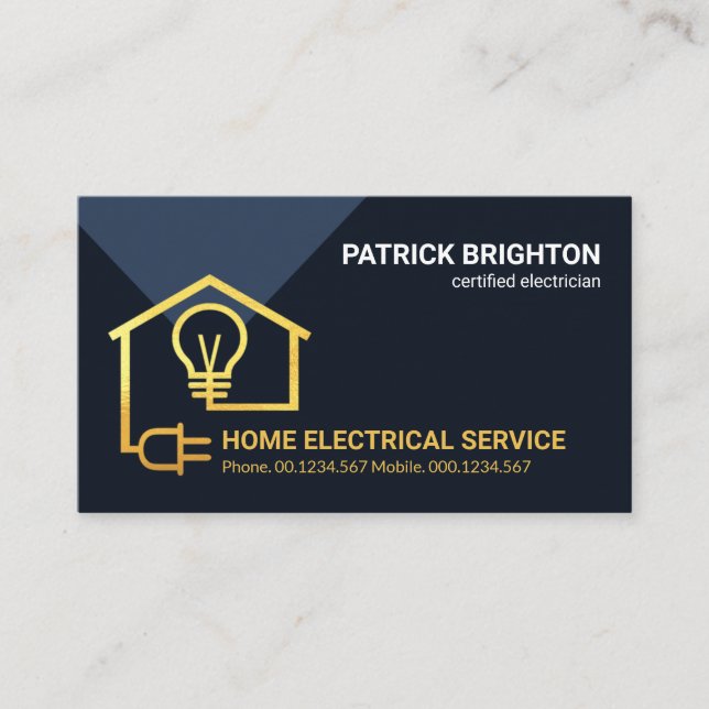 Carte De Visite Electricien de circuit électrique Gold Home (Devant)