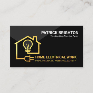 Carte De Visite Electricien de circuit électrique Gold Home