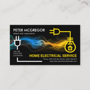 Carte De Visite Électricien de foudre de circuit électrique cré