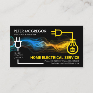 Carte De Visite Électricien de foudre de circuit électrique créati