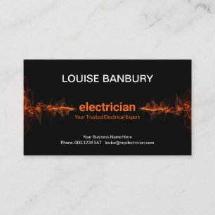 Carte De Visite Électricien de foudre rouge électrique