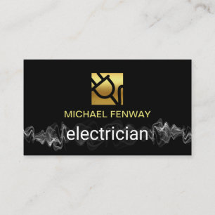 Carte De Visite Électricien de la prise d'électricité Gold Lightni