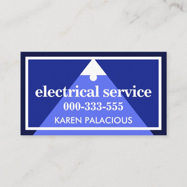 Carte De Visite Électricien du cadre de câblage à ampoule (Devant)
