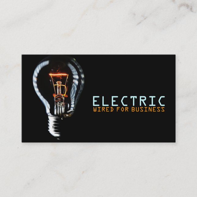 Carte De Visite Électricien Électrique Électricité Fil de choc éle (Devant)