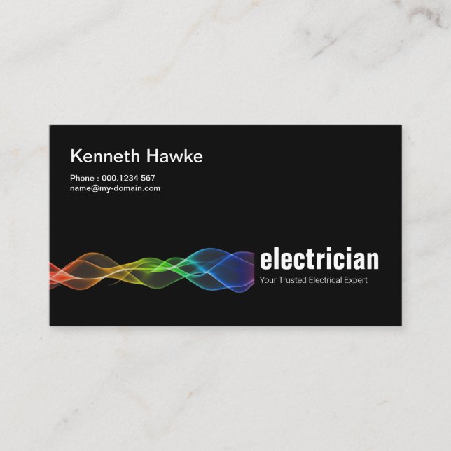 Carte De Visite Électricien électrique renversant intelligent (Devant)