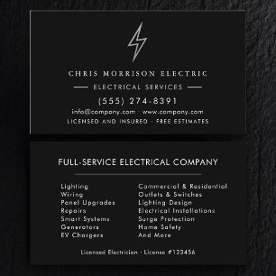 Carte De Visite Électricien – Entreprise Électrique Moderne