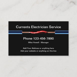 Carte De Visite Électricien frais de fil d'étincelle électrique