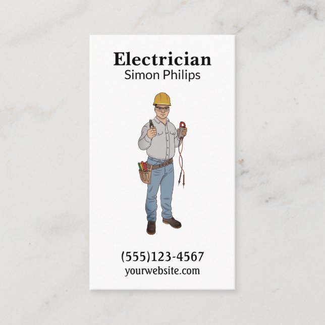 Carte De Visite Electricien Handyman (Devant)