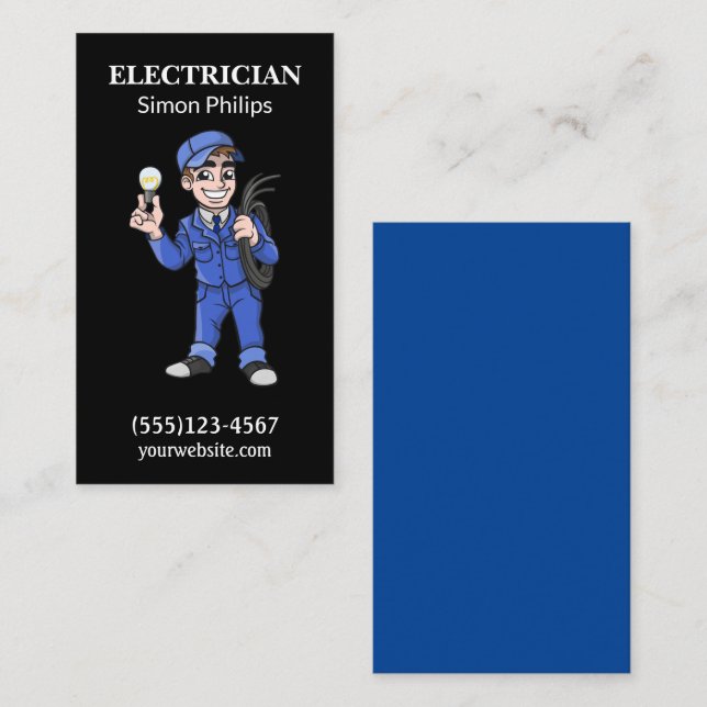 Carte De Visite Electricien Handyman (Devant / Derrière)