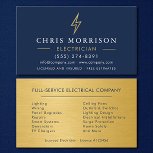 Carte De Visite Électricien Homme à Tout Faire Métallique Entrepre