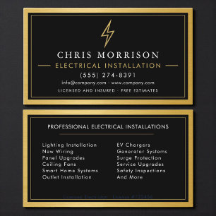 Carte De Visite Électricien Installation Électrique Métallique