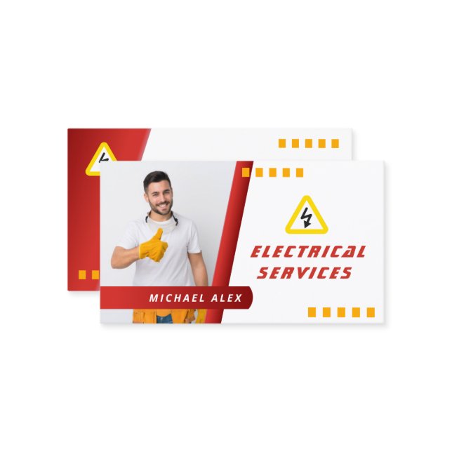 carte de visite électricien moderne et branché (Devant/Arrière en situation)