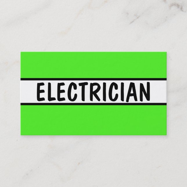 Carte De Visite Électricien Neon Green (Devant)