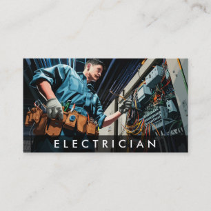 Carte De Visite *~* Electricien professionnel AP75 Photo Câbles QR