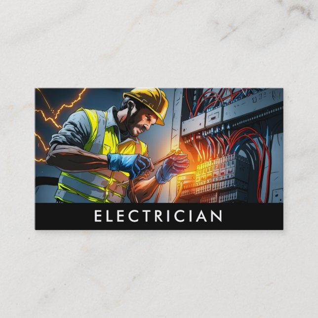 Carte De Visite *~* Electricien professionnel AP75 Photo QR (Devant)
