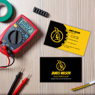 Carte De Visite Electricien professionnel moderne et personnalisab