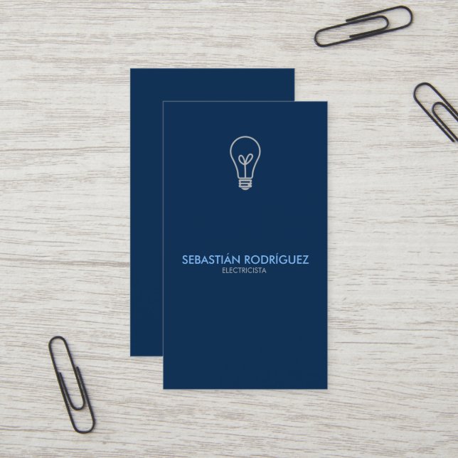 Carte De Visite Electricista - coutume d'électricien (Devant/Arrière en situation)