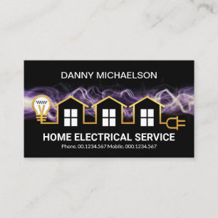 Carte De Visite Électricité éclair Gold Home Circuit électriqu