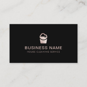 Carte De Visite Elegan House Cleaning Rose Parties scintillant or