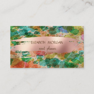 Carte De Visite Elegan Moderne Aquarelle Splashes, Brush Stroke