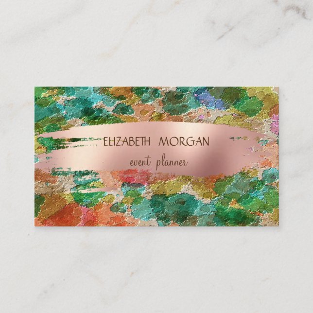 Carte De Visite Elegan Moderne Aquarelle Splashes, Brush Stroke (Devant)