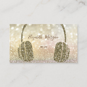 Carte De Visite Elegan Parties scintillant casque DJ Bokeh