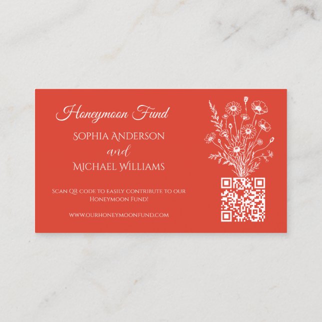 Carte De Visite Élégance fleur sauvage - Registre et fonds de lune (Dos)