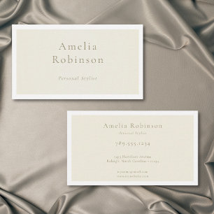 Carte De Visite Élégance Minimaliste Moderne Crème Ivoire Professi