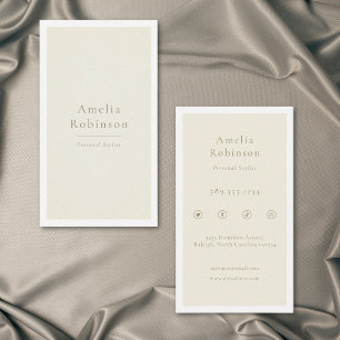 Carte De Visite Élégance Minimaliste Moderne Crème Ivoire Professi