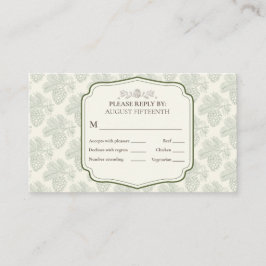 Carte De Visite Élégance Rustique Pinecone Automne