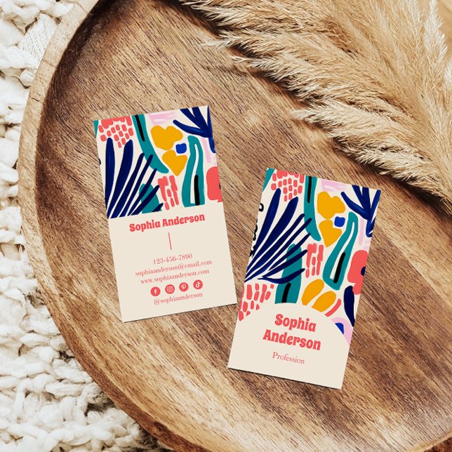 Carte De Visite Élégant Abstrait moderne avec design artistique au (Créateur téléchargé)