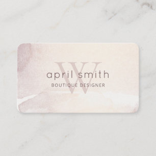 Carte De Visite Élégant Abstrait or violet Monogramme brillant