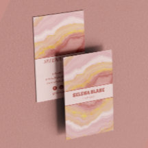 Élégant Agate rose avec Parties scintillant or - M