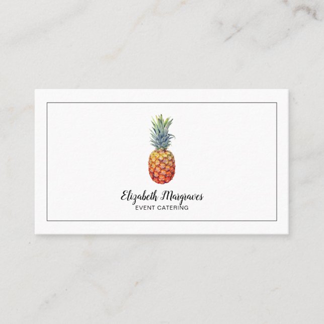 Carte De Visite Élégant ananas stylé Logo de restauration (Devant)