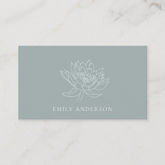CARTE DE VISITE ÉLÉGANT AQUA BLEU TURQUOISE FAUX OR LOTUS FLOTUS (Devant)