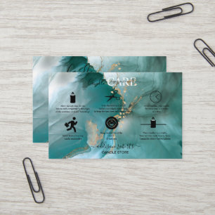Carte De Visite Elégant Aquarelle moderne Turquoise soins aux boug