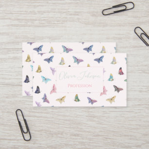 Carte De Visite Elégant Aquarelle Papillons Belle Conception