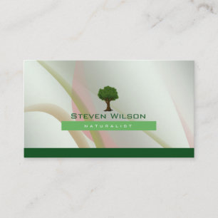 Carte De Visite Elégant arbre vert nature jardin de pelouse paysag