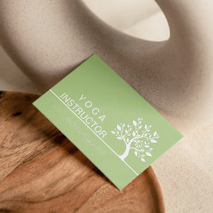 Carte De Visite Elégant arbre Yoga Instructeur Wellness Life Coach