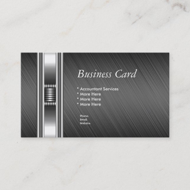 Carte de visite Elegant Argent Chrome Grey Elite (Devant)