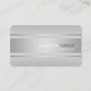 Carte De Visite Elégant Argent Faux Texté Professionnel Personnali