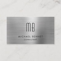Élégant argenté gris métallique Monogramme Consult