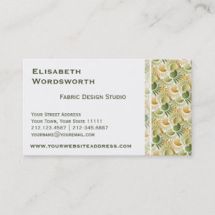Carte De Visite Elégant Art déco rétro or et vert tropical