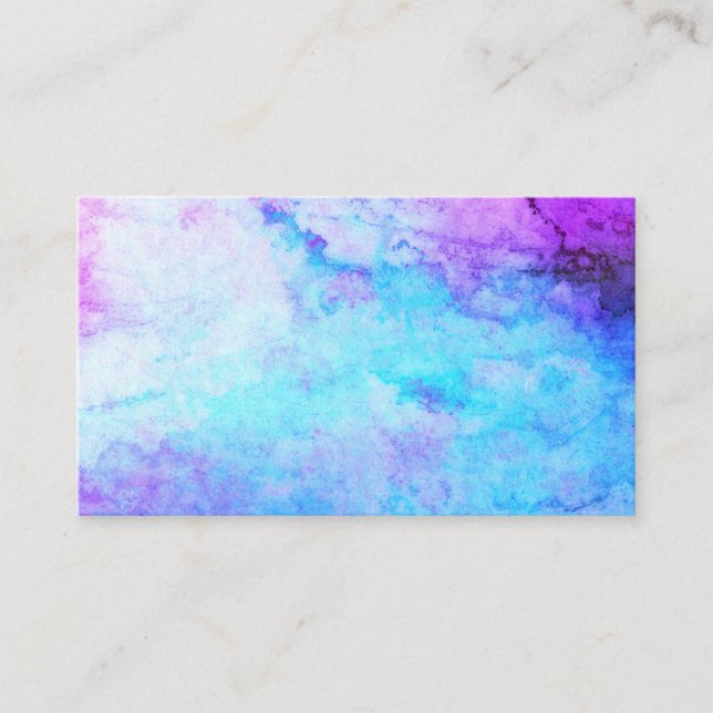 Carte De Visite élégant art turquoise et violette aquarelle (Devant)
