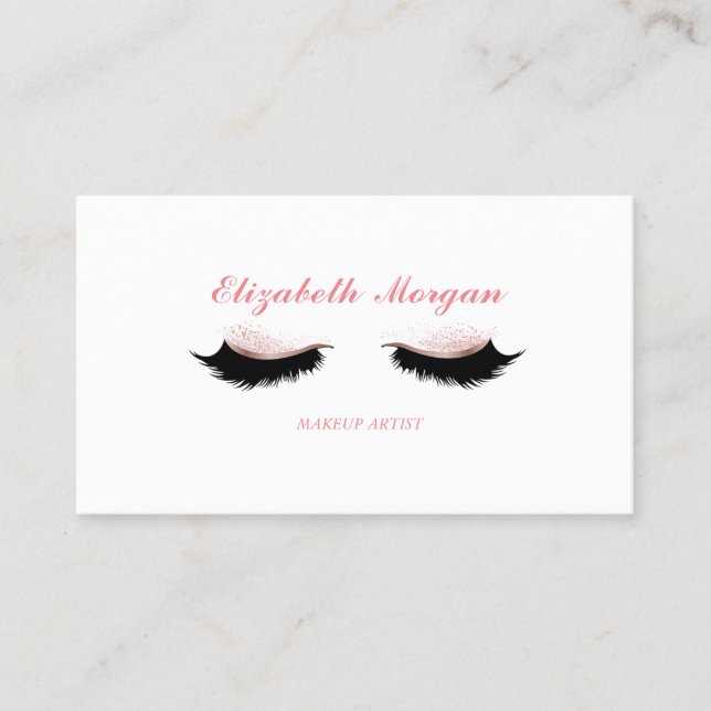 Carte De Visite Elégant Artiste De Maquillage Élégant, Lashes (Devant)