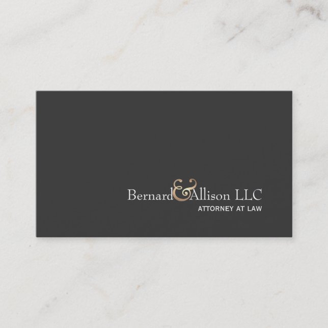 Carte De Visite Elégant Attorney Faux Gold Leaf & Black Card (Devant)