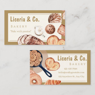 Carte De Visite Elegant Bakery Business Card – Custom Contact Card