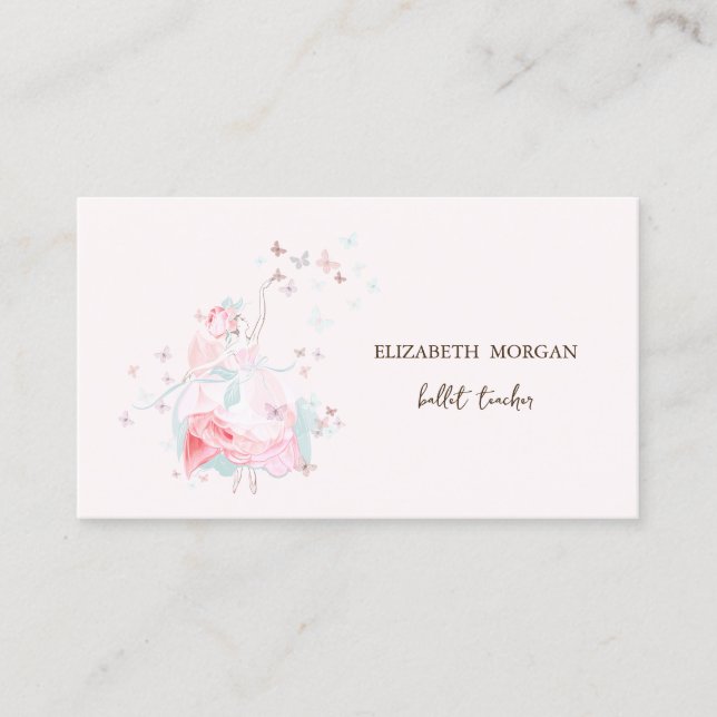 Carte De Visite Élégant Ballerina Butterflies (Devant)
